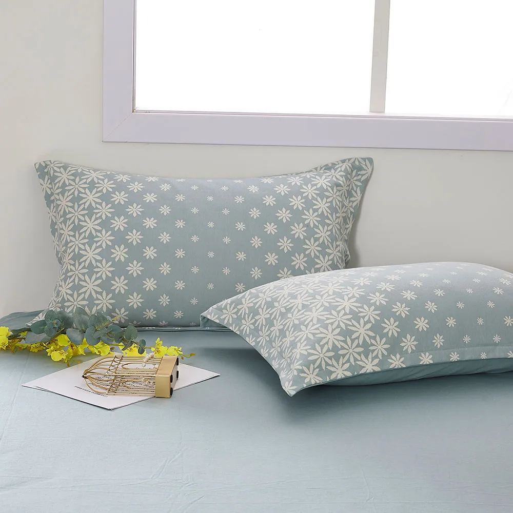 Simple and stylish jacquard sunflower floral 100% cotton jacquard knit printed duvet cover set for home