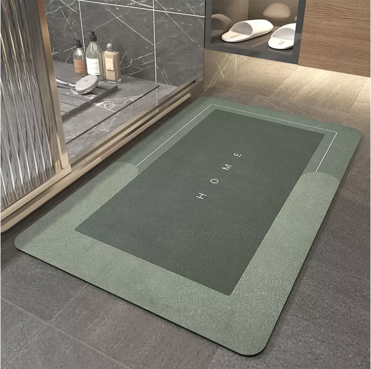 Quick Dry Diatomite Shower Mat Water Absorbing Bathroom Floor Mat Diatomite Bath Mats
