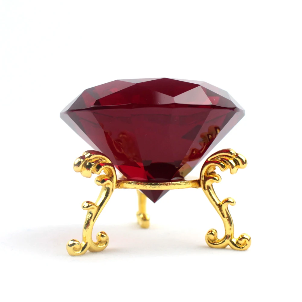 Wholesale High Quality Colored Facet Diamond Crystal Glass for Wedding Souvenirs