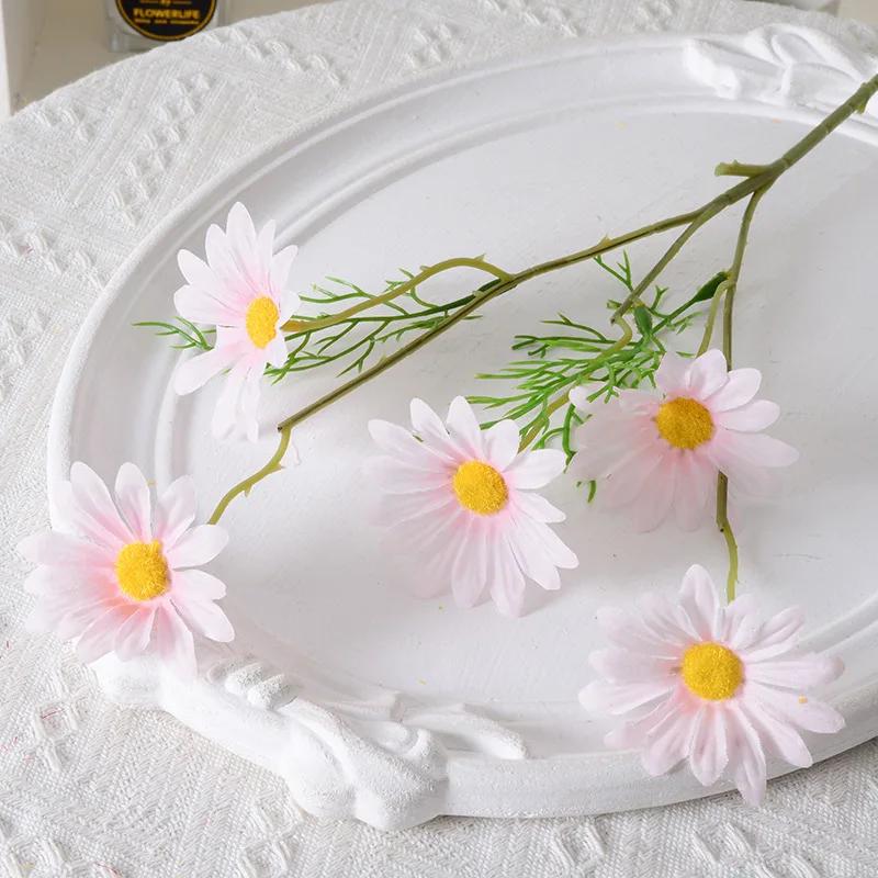 Daisies Artificial Flowers Faux Plants Table Centerpieces Arrangement Artificial Silk Flower For Farmhouse Home Decoration