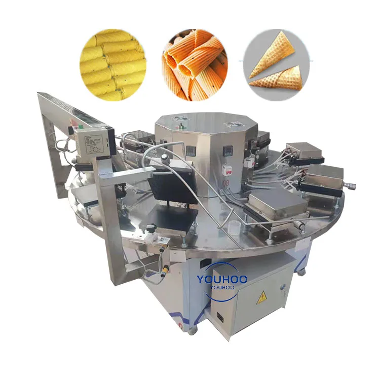 Auto open baking pan wafer stick making machine ice cream cone wafer biscuit roll machine