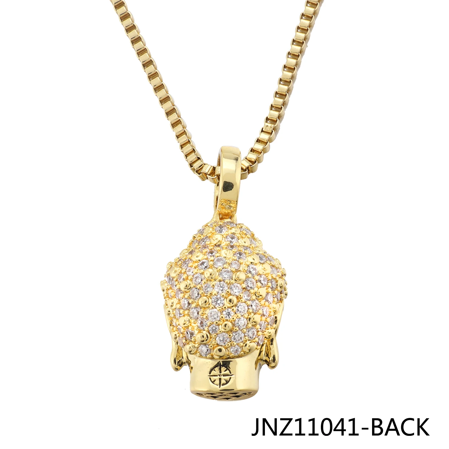 Jasen Unisex 18K Gold Plated Buddha Iced out PE Pendant Hip Hop Jewelry with Zircon for Parties