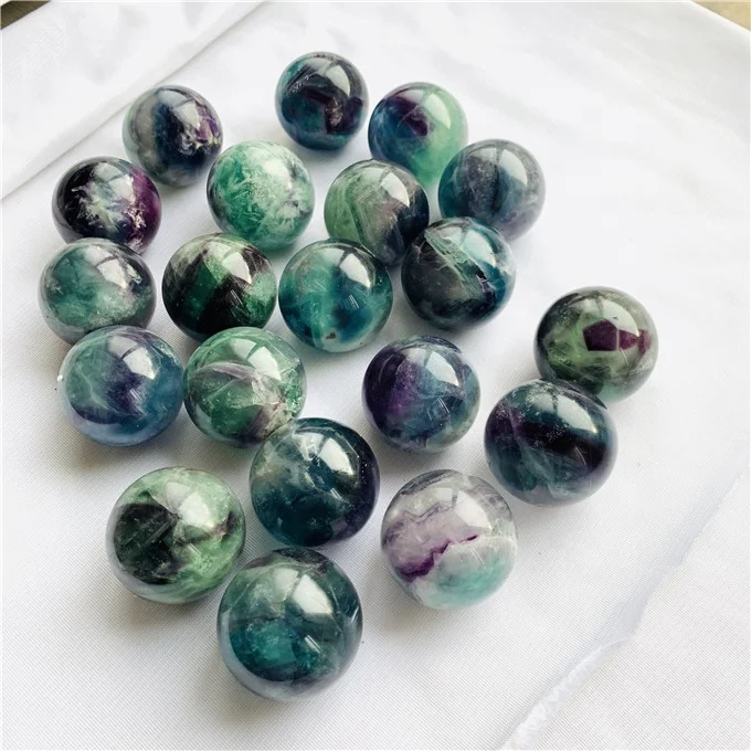 Semi-precious rainbow fluorite crystal ball sphere colorful fluorite Stone Quartz Crystal Ball Sphere