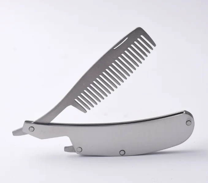 Hot selling new design oem logo stainless steel 403 hair brush foldable comb
