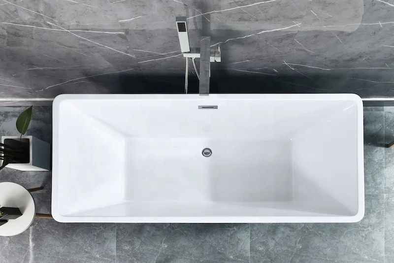 Solid Surface Bathtub Resin Stone Freestanding Bath Tub Hot Sale Matt Black Acrylic Air Massage Luxury Modern Bathtubt