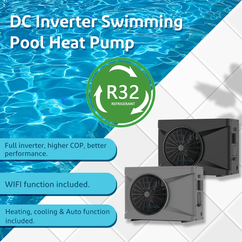 Mikee Europe 7kw 10kw 13kw 17kw 21kw 30kw 35kw R32 electric swimming pool heaters heat pump for bestway pool Yuzme havuzun sicak