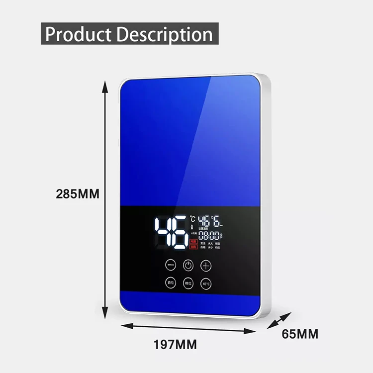 Global Best-selling Thermostat for Shower Stainless Steel Custom Ce Touch Button IPX4 6000W Remote Electric Water Heater