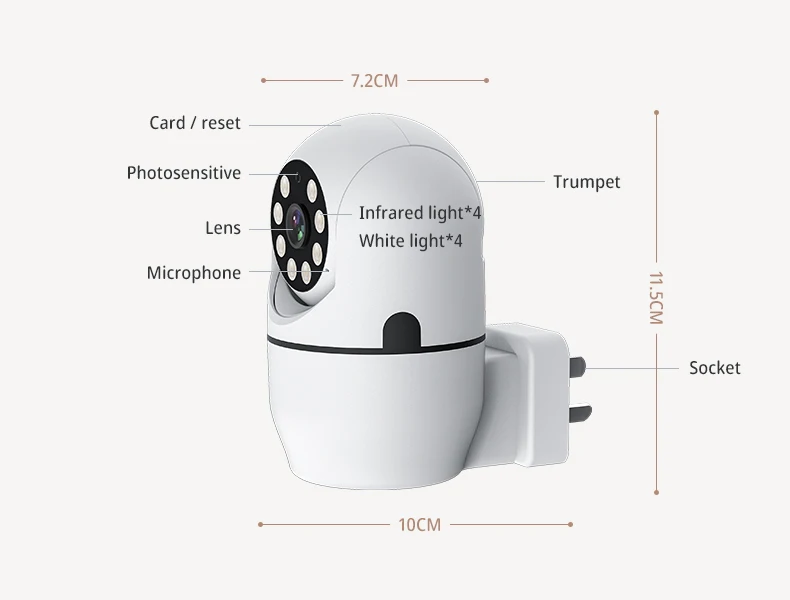Wholesale Baby Monitor Wireless HD CCTV Surveillance 360 Degree PTZ PET Camera WiFi Pet Camera Night Vision IP Mini Wifi Camera