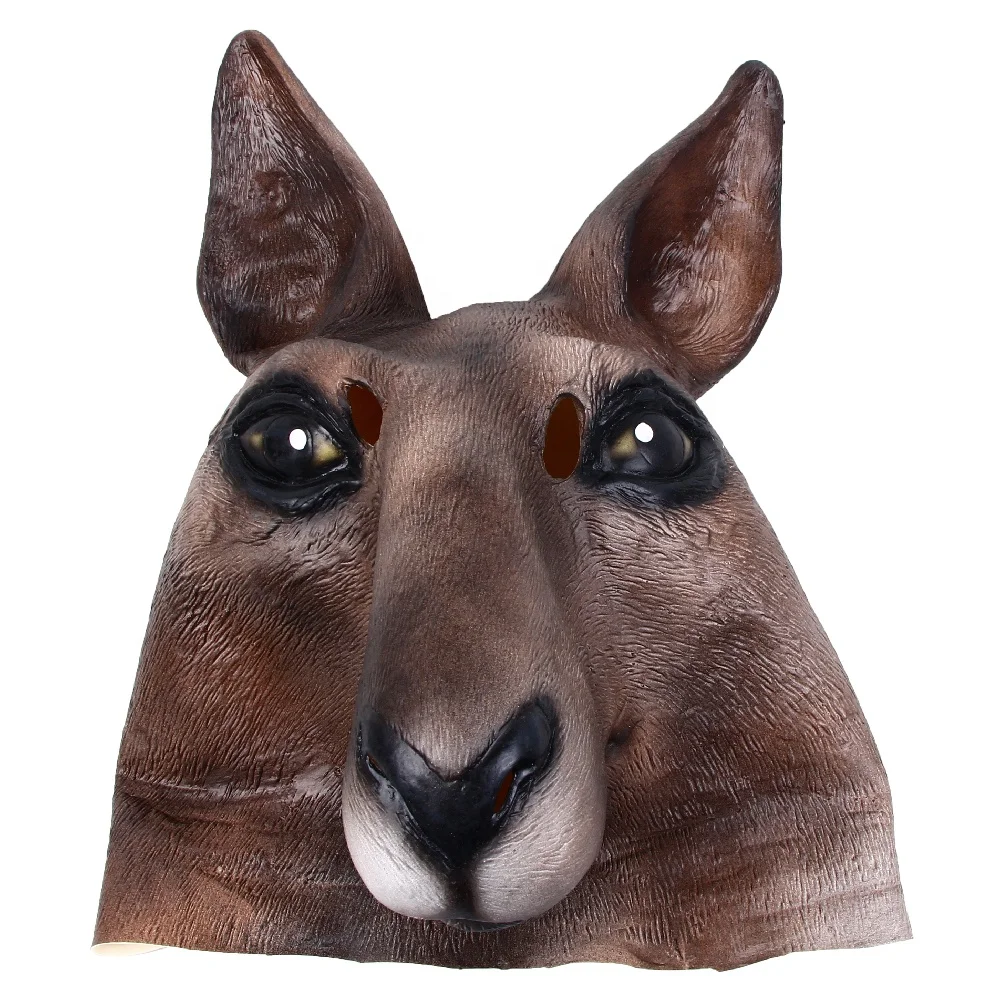 Halloween Novelty Donkey Head Mask Deluxe Costume Party Cosplay Latex Animal Head Full Head Adult Gray