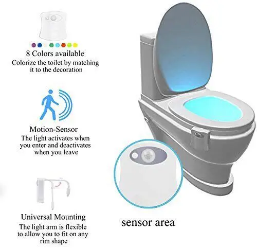 
Wholesale LED Toilet Sensor Bowl Night Light, Toilet Night Light Motion Sensor 