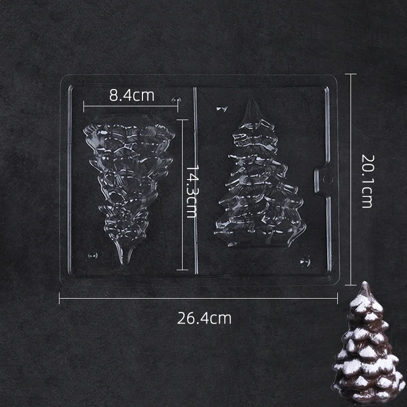 Chocolate Christmas Tree Mold Christmas 3D Three-dimensional Cartoon Pine Tree Cake Dessert Decoration diy Baking Grinding Tool