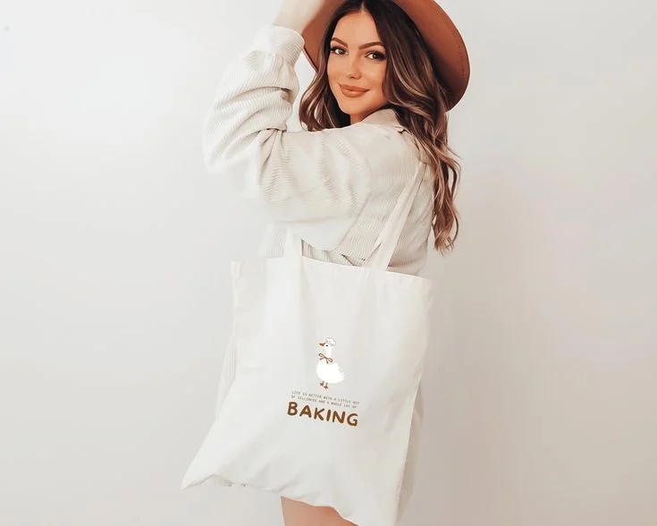Baking Tote Bag Silly Goose Funny Goose Shopping Bag funny Baking Gift For Baker