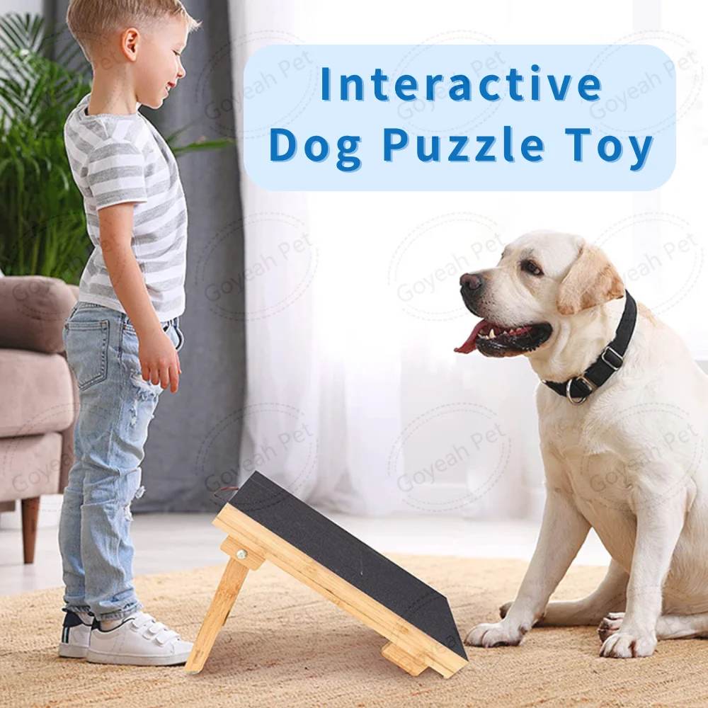 2024 Hot Interactive Dog Puzzle Toy Wooden Foldable Dog Nail Scratching Board