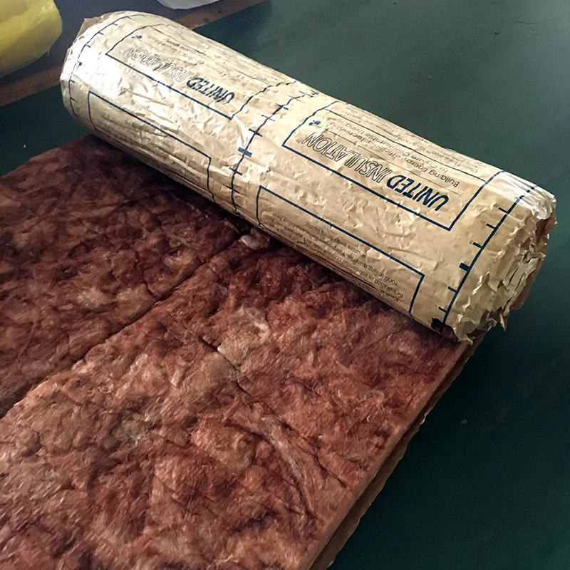 R11 eco brown chocolate no itch glass wool blanket aluminum foil kraft paper faced fiberglass roll FSK Paper foiled glass wool