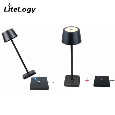 italian zafferano poldina pro nordic indoor outdoor metal black 3.5W lampe de table led design hotel restaurant