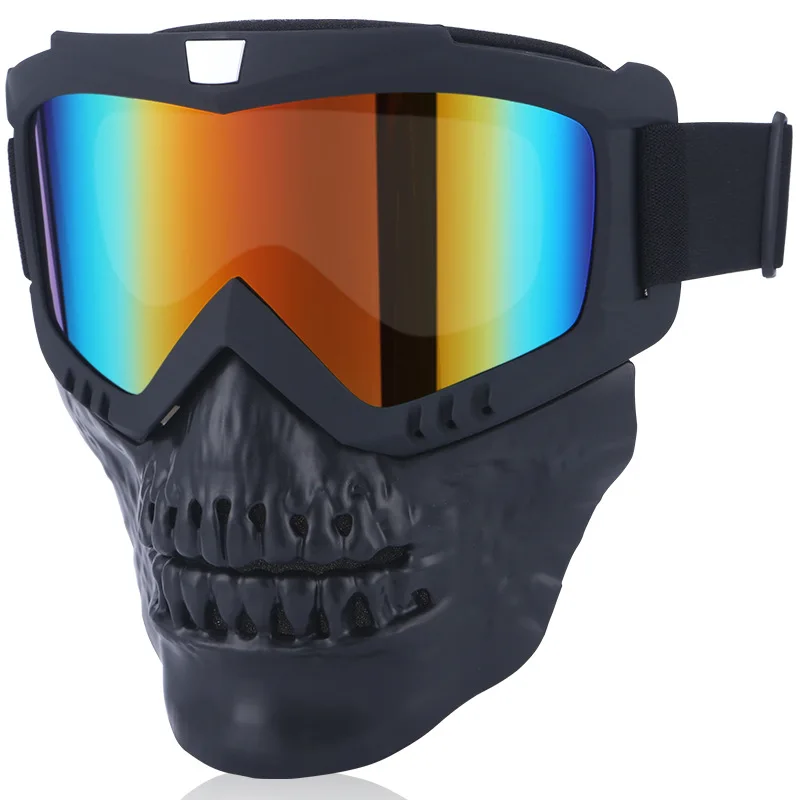 Motorcycle Open Face Helmet Mask Anti-UV Dustproof Goggles Vintage Mask Men Face Shield