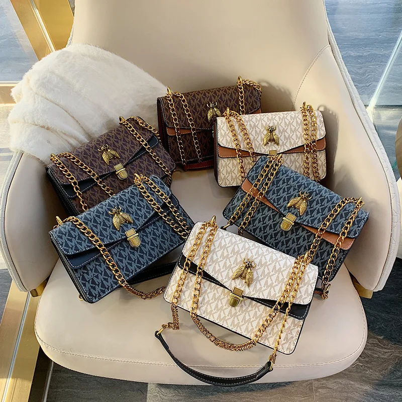 2022 Amazon Luxury Designer Bee Pattern Bags Shoulder Bag Famous Brand Chain Square Totes Women Crossbody New Small Purse