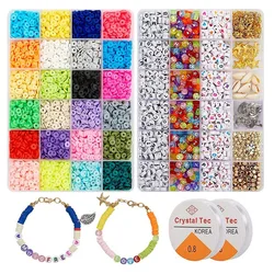 Flat Round Polymer Clay Spacer Beads For Jewelry Making Bracelets Necklace Earring Diy Clay Beads Heishi Beads Craft Kit