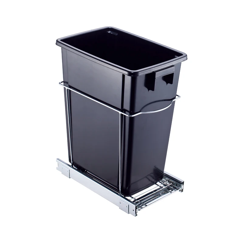 Custom Logo Sliding Cabinet Bin Trash Can Pull Out Cabinet Trash Bin