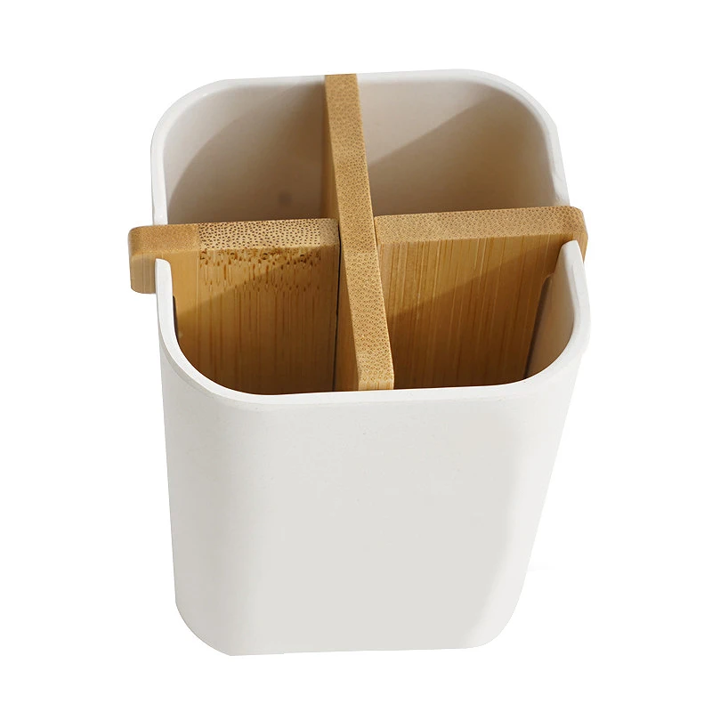 No Plastic Biodegradable Bamboo Fiber Travel Toothbrush Pen Pencil Holder Cup for Office Bathroom