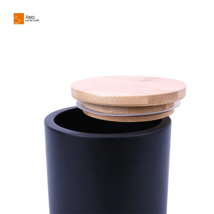 Бетонная банка для свечей украшения дома круглые цементные банки современные сосуды с крышками