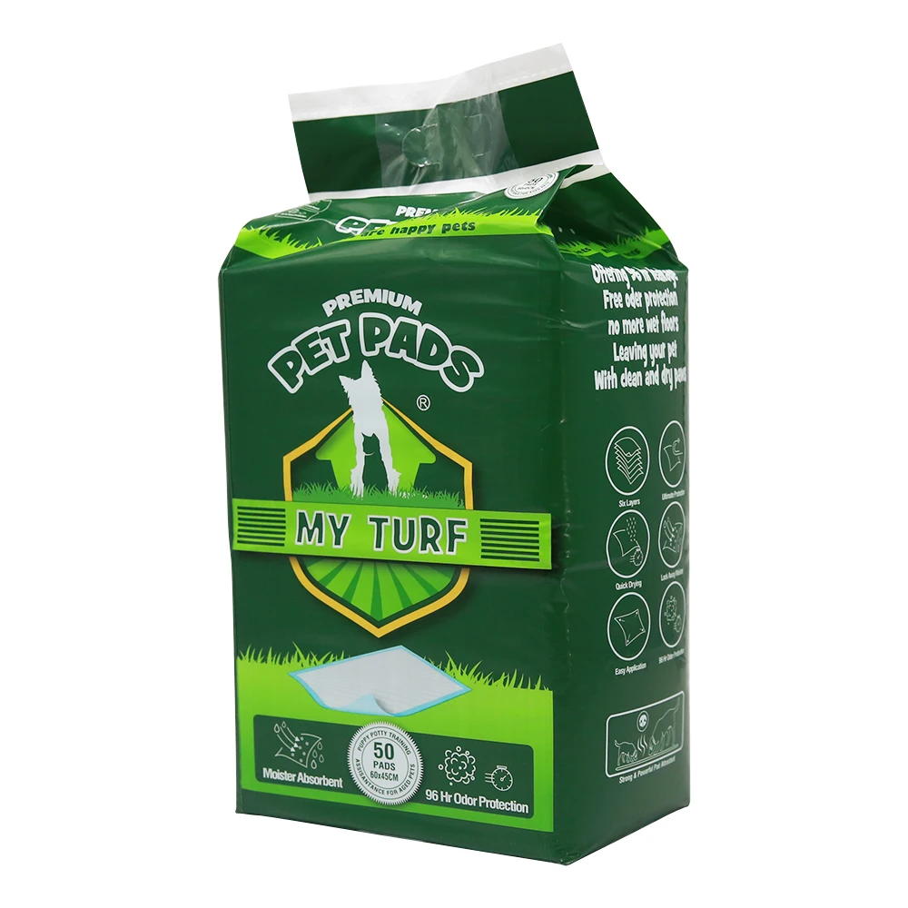 Super absorbent disposable pet pee pad for dog training 45x60 leak-proof waterproof puppy pad eco-friendly material