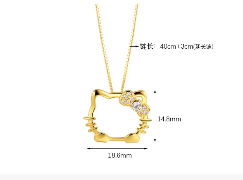 Customized jewelry wholesale cubic zircon joyeria de plata 925 sterling silver pendant cat hello kitty jewelry