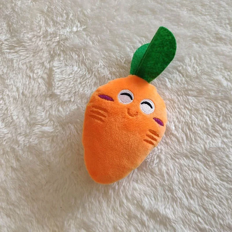 Carrot Dogs Plush Squeaky Bite Resistant Molar Dog Toys Soft Carrots Shape Toy