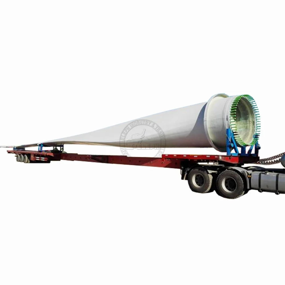 3 Axles 45M Long Truck Semi Towing Extendable Deck Wind Turbine Clades Trailer for Sale 08