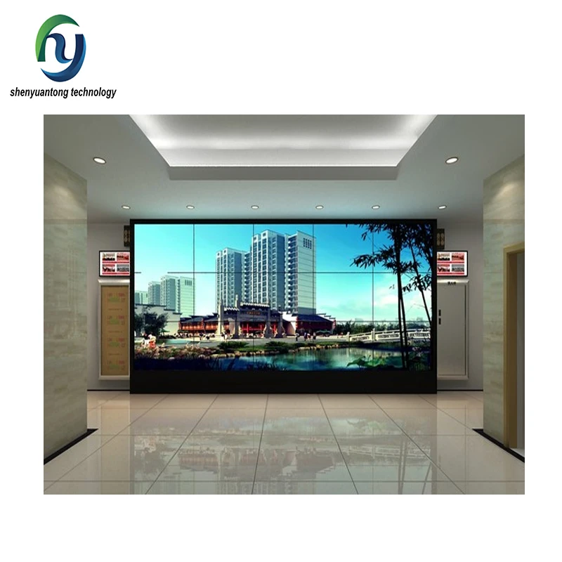 2x2 3x3 Advertising Screen Indoor LCD Wall Display 1.8mm Seamless Splicing LCD Video Wall Screen Stage Background LED Panel