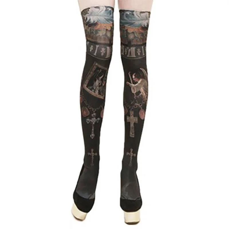 Большие тату-рукава на всю ногу под заказ тату-чулки для ног
