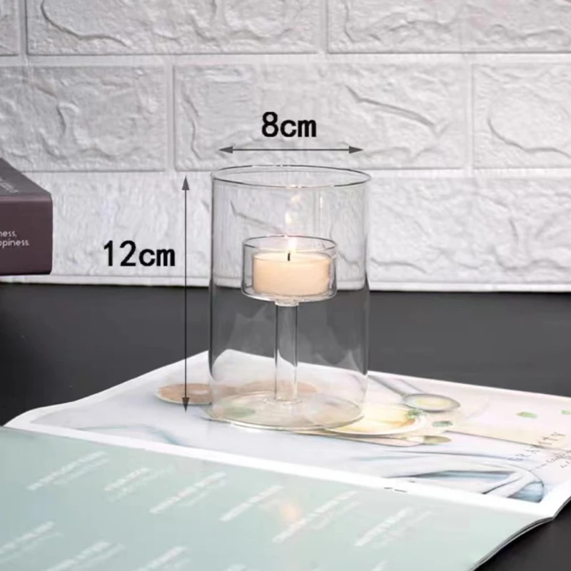 Hot Selling Glass Candle Holders  for Wedding Decoration Highly Demanded in Europe glass candlestick Holders