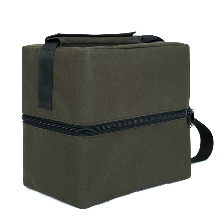 Durable Canvas Padded Protective Vinyl Record Carrying Bag with Drawstring Bag