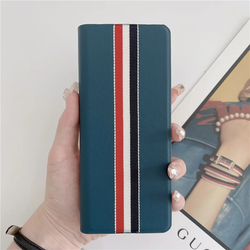 Luxury Flip Lychee Pu Leather Folding Full Cover Mobile Phone Cover Case For Samsung Galaxy Z Fold3 Z Fold2 Flip3 Leather Case