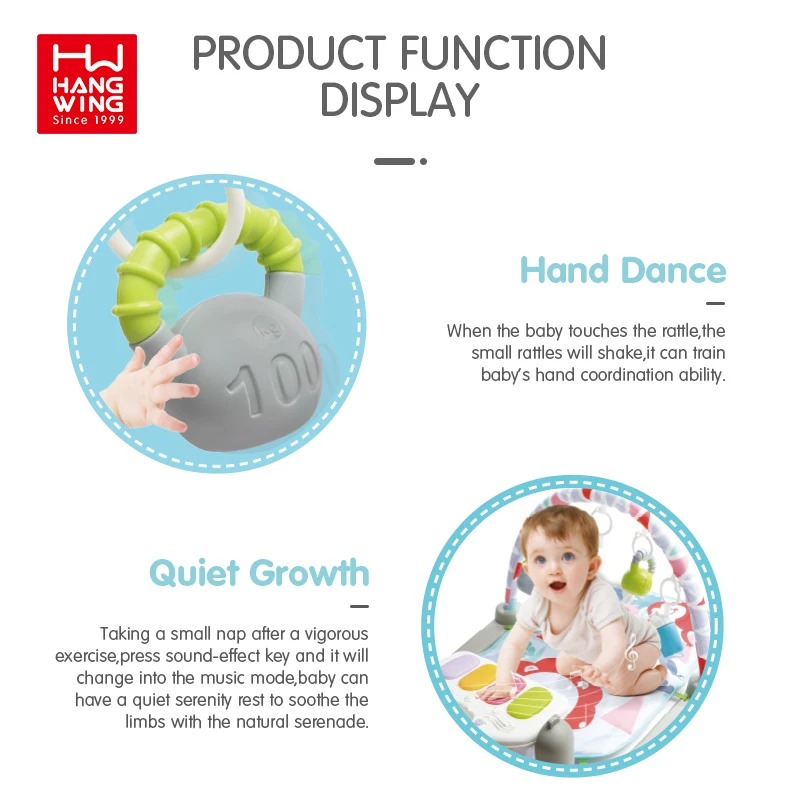 HW New Baby Frog Pedal Piano Gym Play Mat Fitness with Hanging Bluetooth Remote Control Moon Projector Night Light Infant Toys