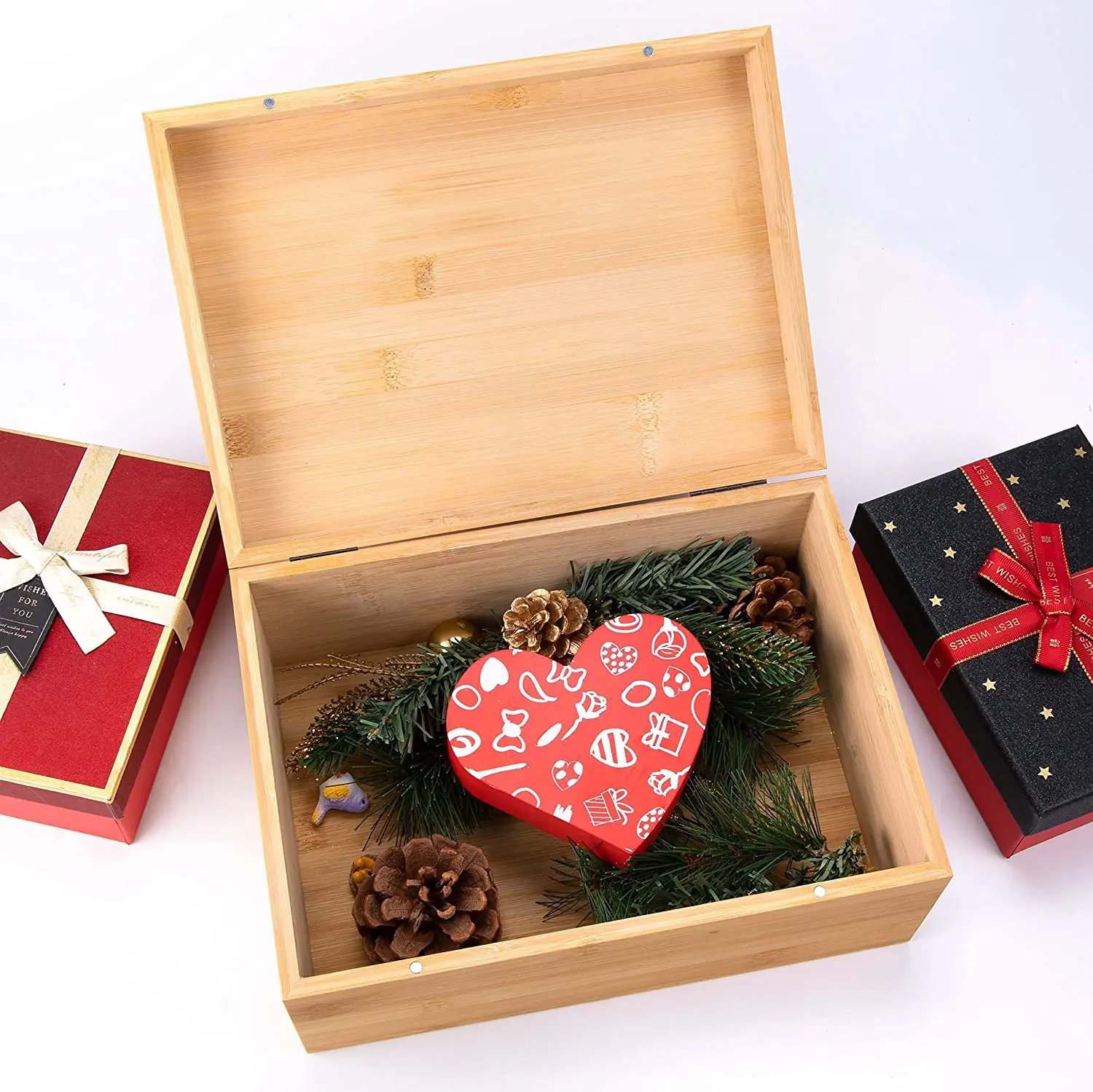 customized size unfinished cheap wooden gift box used for packing Wooden Boxes In Bulk wooden slide boxes