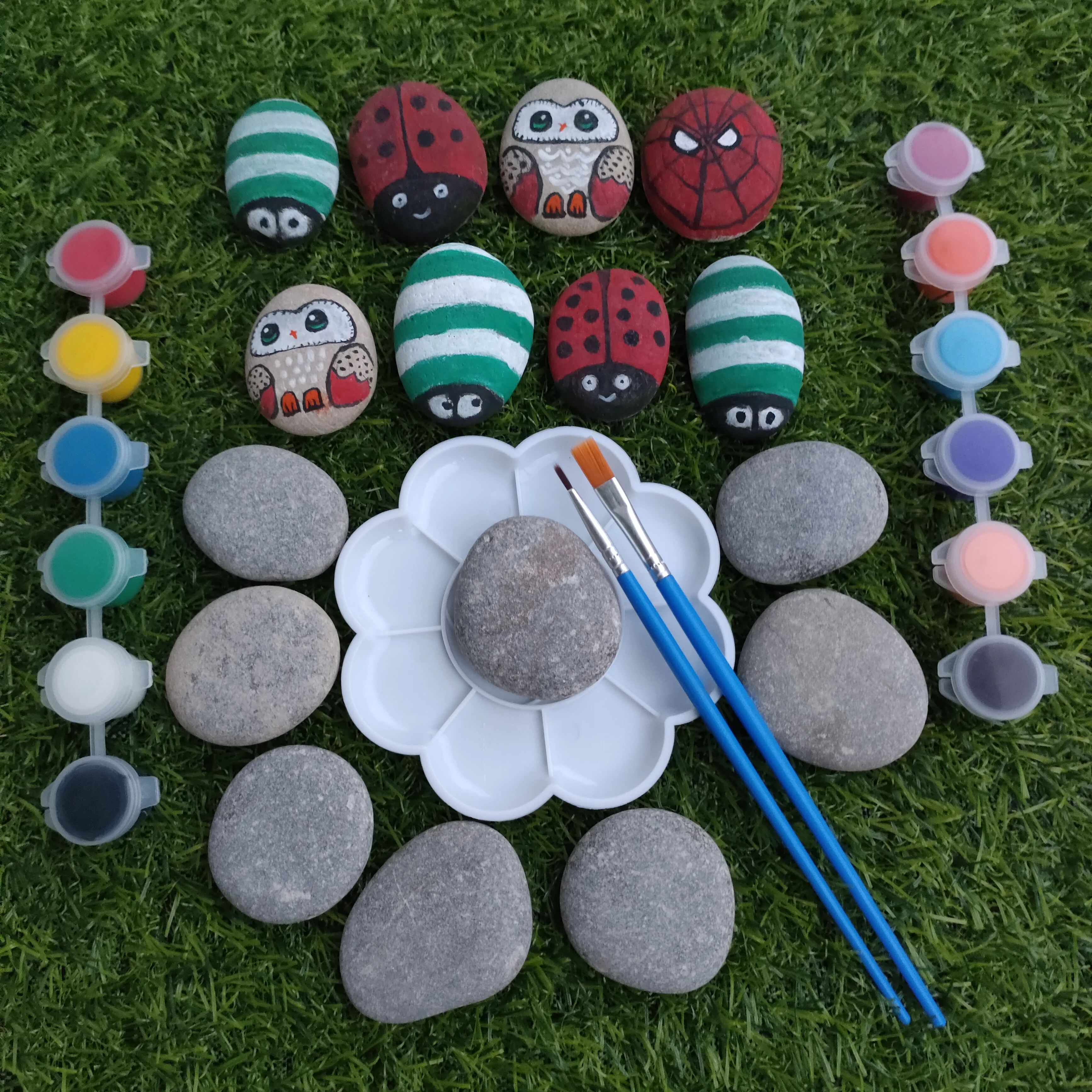 Factory price DIY hand drawn stone Set pebble stones DIY Stone Painting Creative Graffiti rock painting kit
