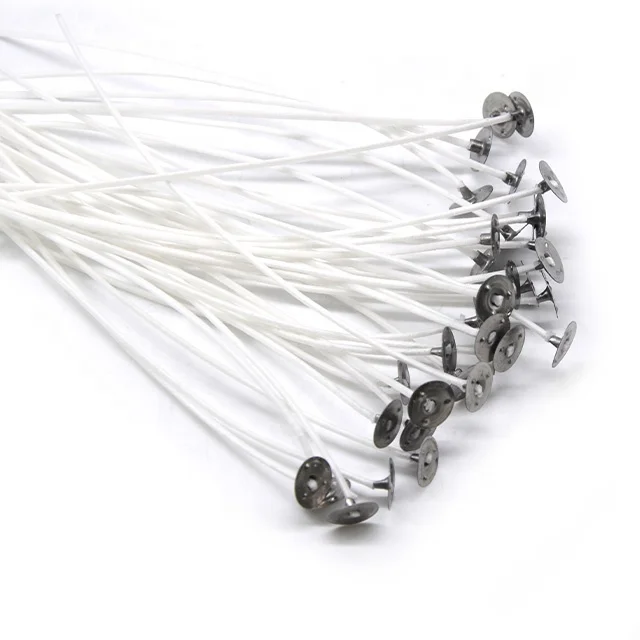 Factory made 20cm high quality white 100% cotton thread wick as DIY candle making