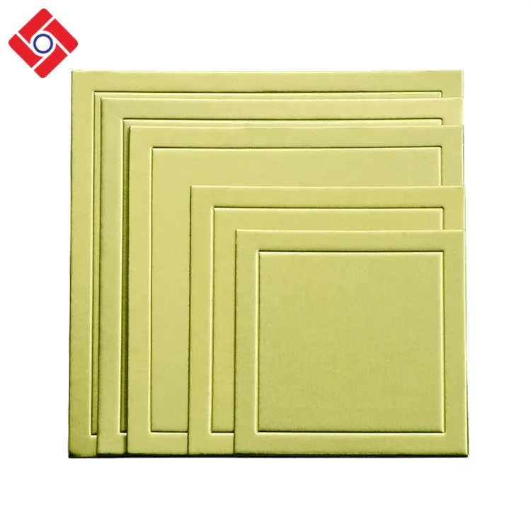 Под заказ оптовая продажа многоразмерные бумажные подставки для десертов муссов бумажный поднос торта из золотой фольги