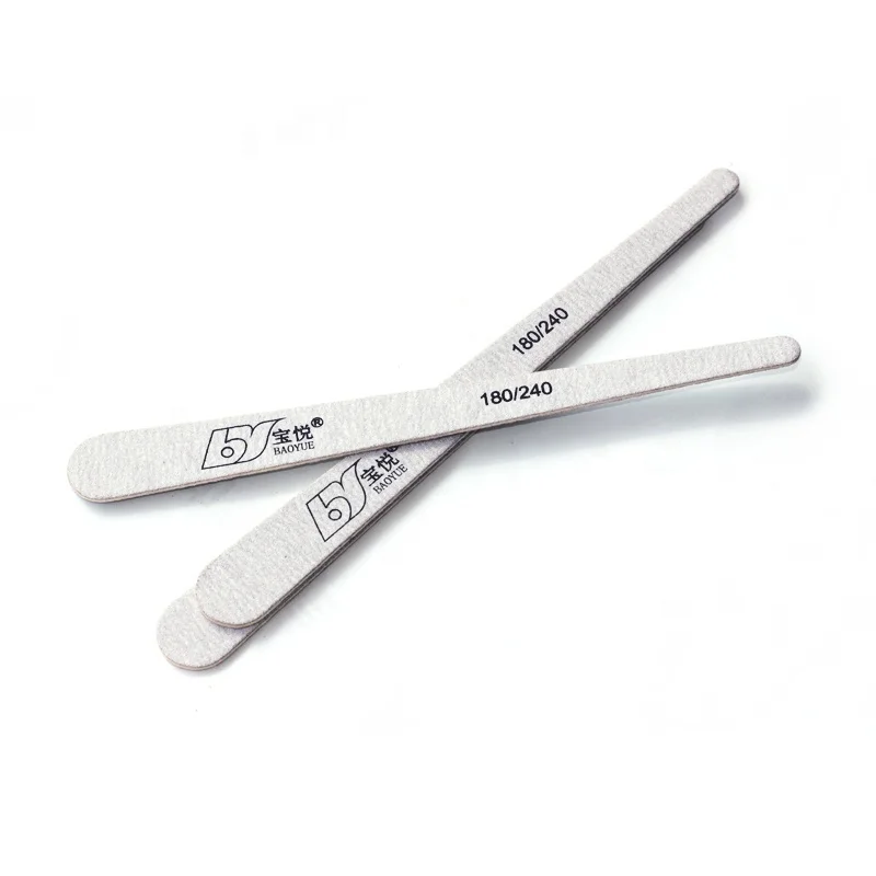 Eco friendly light gray nail files custom logo 180/240 grit etc professional disposable wooden nail file