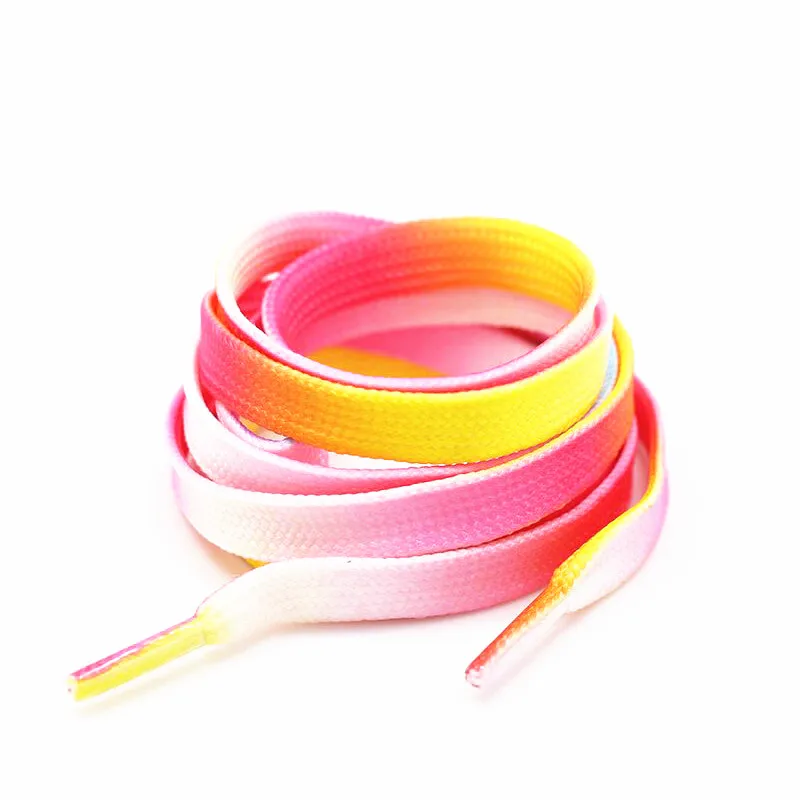 Шнурки для обуви Yrunfeety с принтом и логотипом на заказ радужные шнурки плоские цветные кроссовок