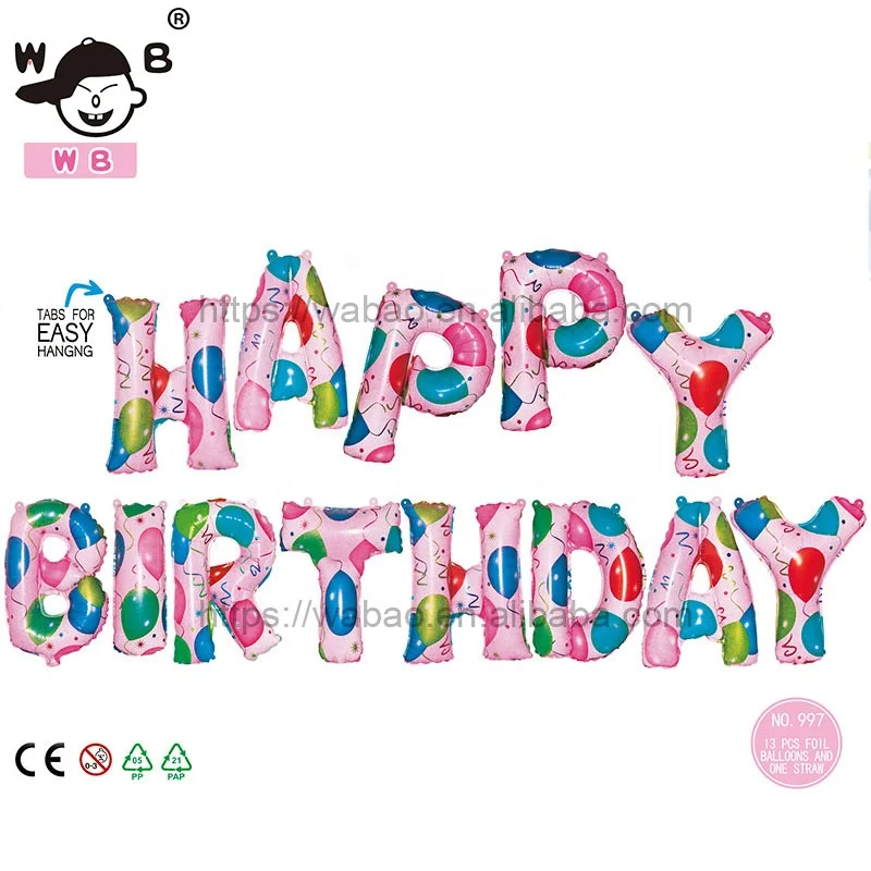 Wholesale rubber latex balloons happy birthday balloons set for party