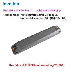 Бесплатная доставка, пассивная антиметаллическая бирка Monza4QT ABS rfid, такая же производительность, как и confidex rfid uhf, анти-metal soft m