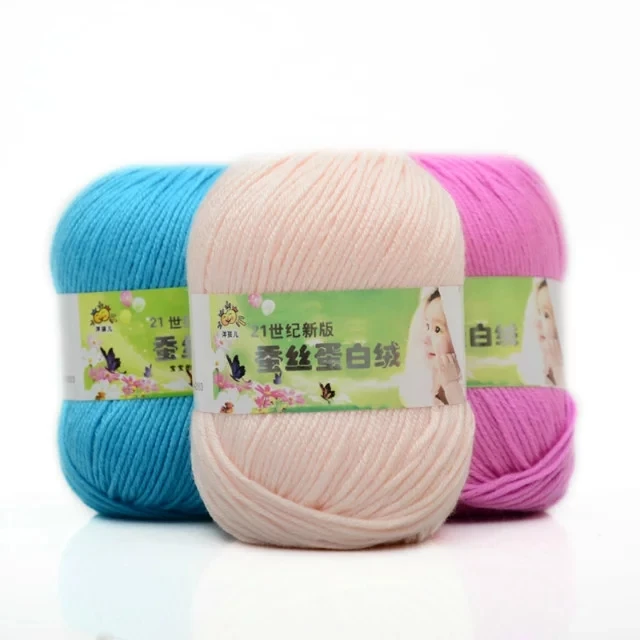 
Chinese manufacture 21st century soft baby yarn Protein fleece Silk blended yarn for hand knitting 