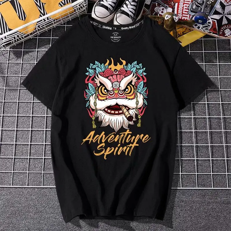 2021 Summer New Fashion Plus Size T-Shirts Harajuku Graphic T Shirts Casual Short Sleeve T-Shirt Creativity Peking Opera