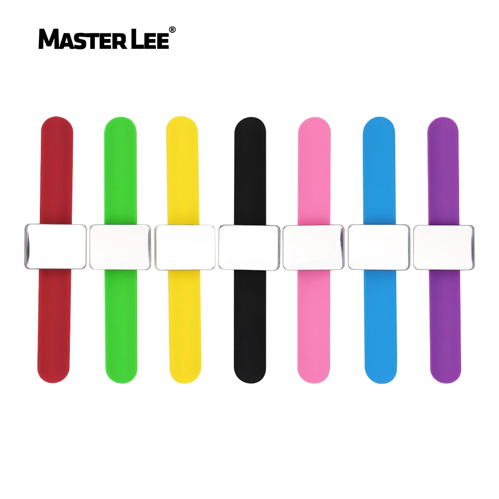 Masterlee, многоцветный металлический гибкий силиконовый ремень с памятью, магнитный квадратный браслет, магнитный браслет