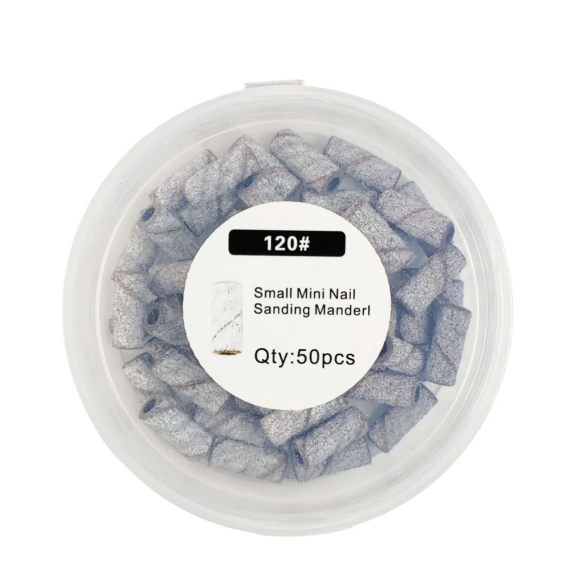 Yimeili 100pcs/Box  Sanding Bands With Rubber Mandrel Nail Drill Bit Accessories Gel Removal Nails Care Polishing Tool