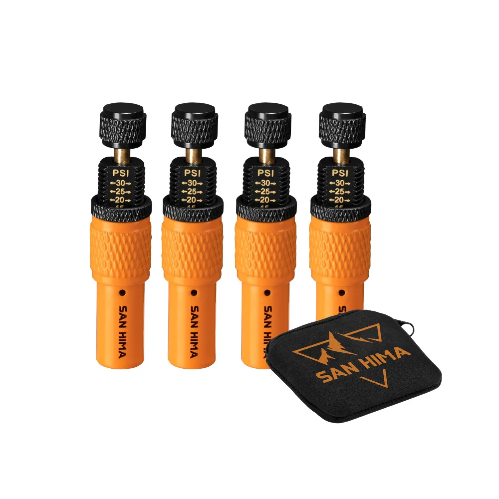 SAN HIMA 4 PCS 10~30 PSI Adjustable Auto-Stop Tire Deflator Valve Kit 4WD Wheel Type Deflator Spike Valve Tyre Air Down Tool