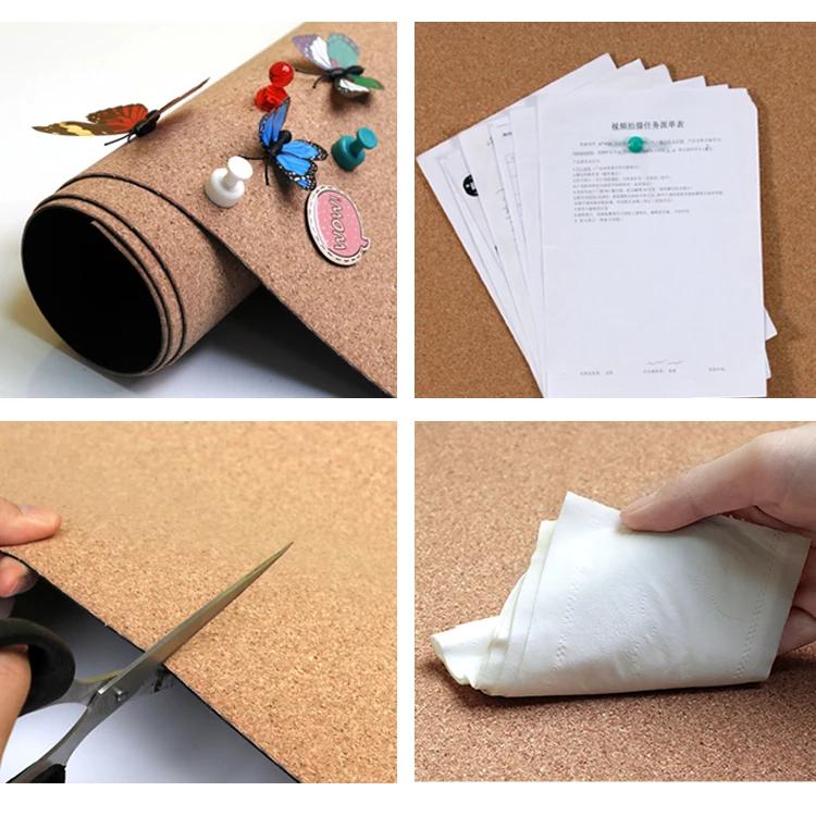 
Customized sizes environmental friendly memo notice natural push pins cork sheet roll 