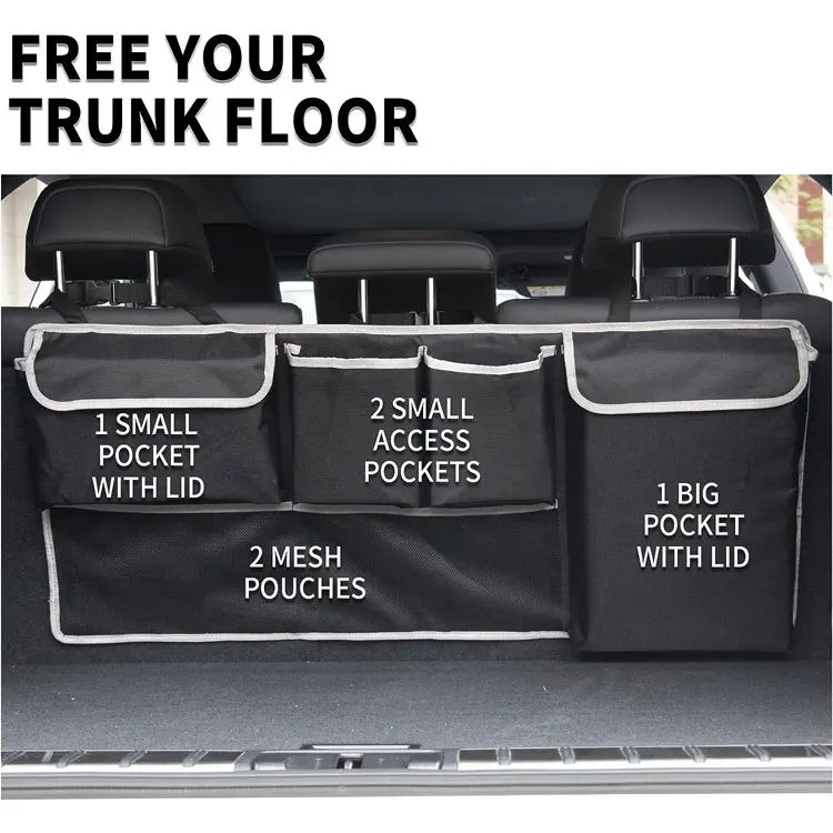 Car Trunk Organizer and Storage Backseat Hanging Car Trunk Backseat Hanging Storage Organizer for SUV Truck Jeep MPVs
